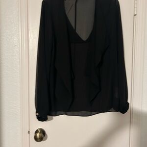 Chic Black V-Neck Blouse